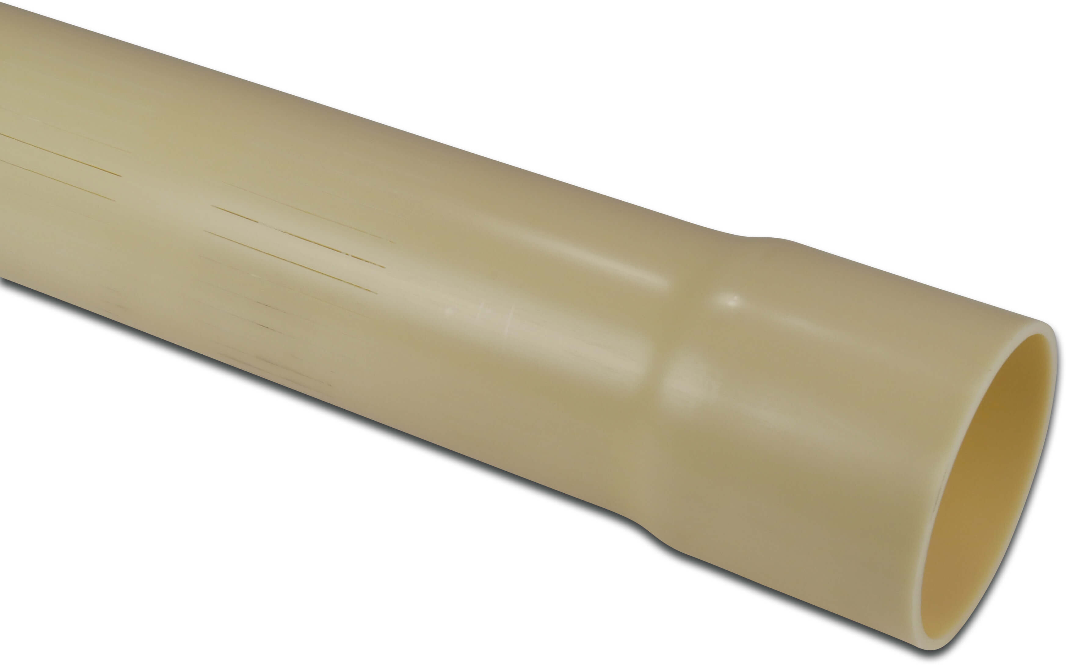 Filterrør PVC-U 63 mm x 2,5 mm limmuffe x glat 5m 0,3 mm ISO-PN8 creme 5m