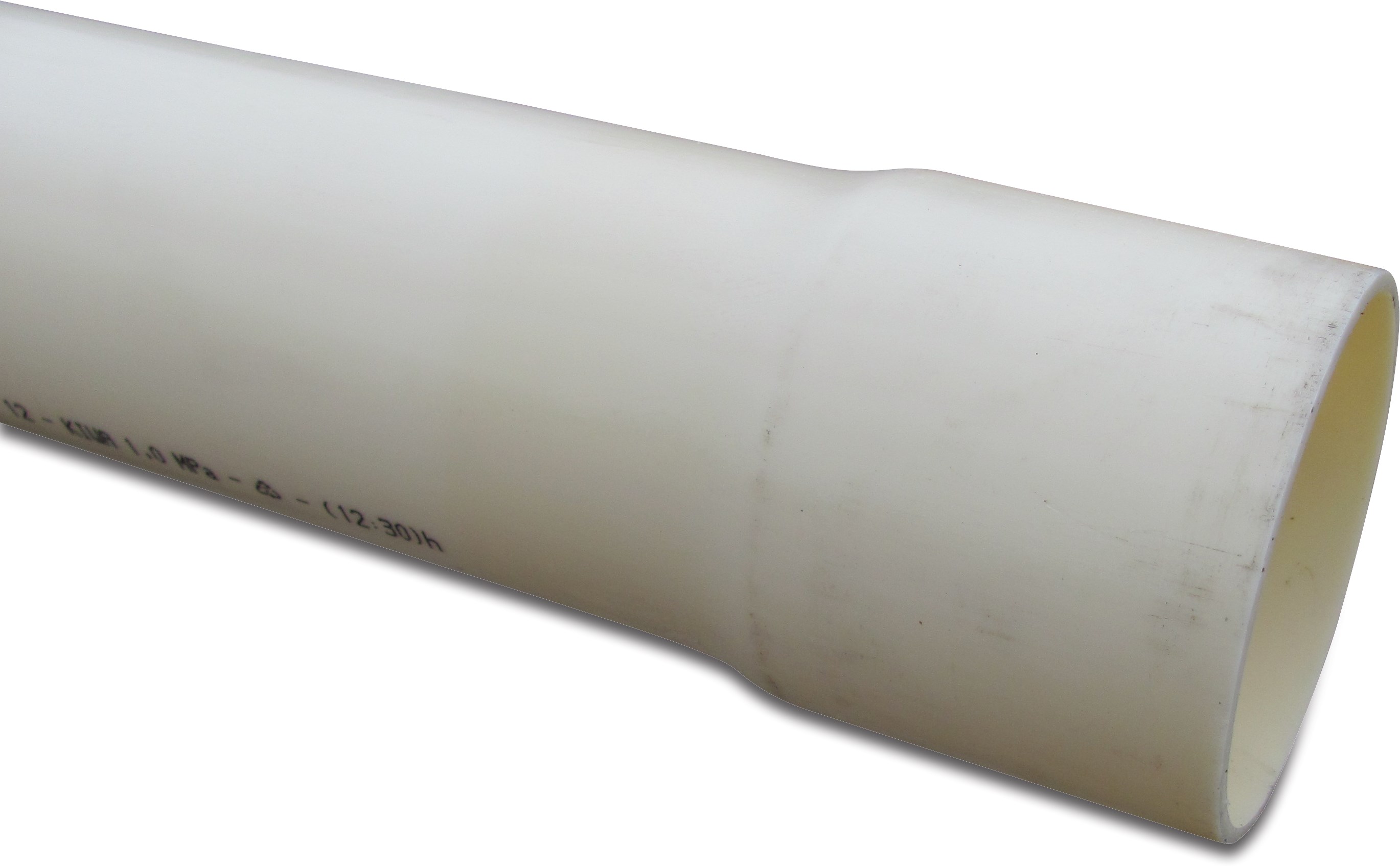 Drukbuis PVC-U 63 mm x 2,5 mm lijmmof x glad ISO-PN8 crème 5m KIWA