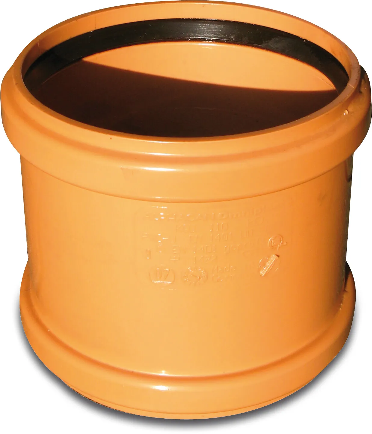 Drainage socket PVC-U 125 mm SN4 ring seal redbrown
