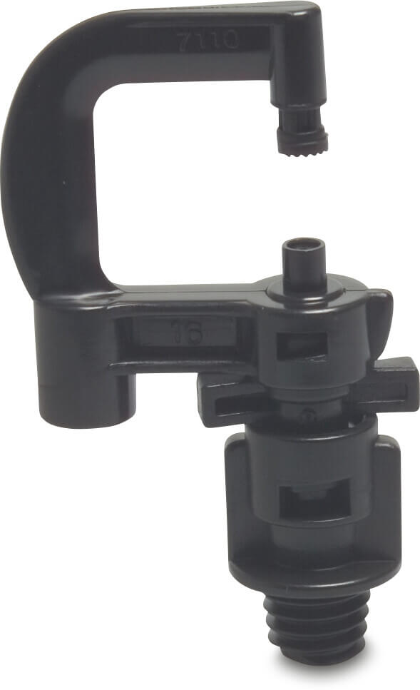 NaanDan Mikrosprinkler plastik 3/8WW udvendig gevind 1,1 mm 360° rød type Hadar - 7110, bøjledyse