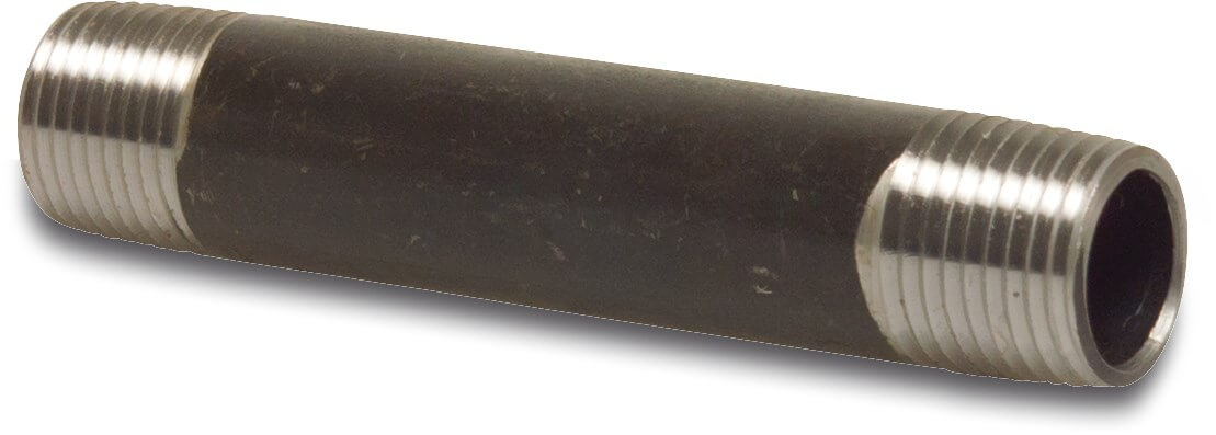 Profec Nr. 23 Pijpnippel staal zwart 1/4" buitendraad 16bar 60 mm