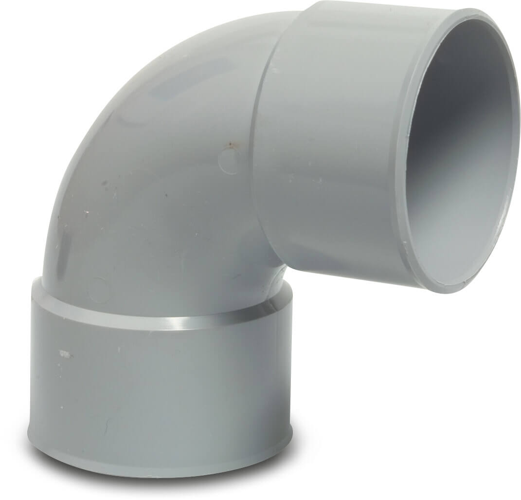 Drainage bend 87° PVC-U 125 mm glue socket grey KOMO