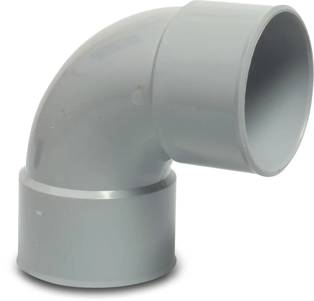 Drainage bend 87° PVC-U 125 mm glue socket grey KOMO