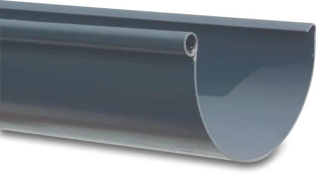 Round gutter PVC-U 125 mm grey 4m