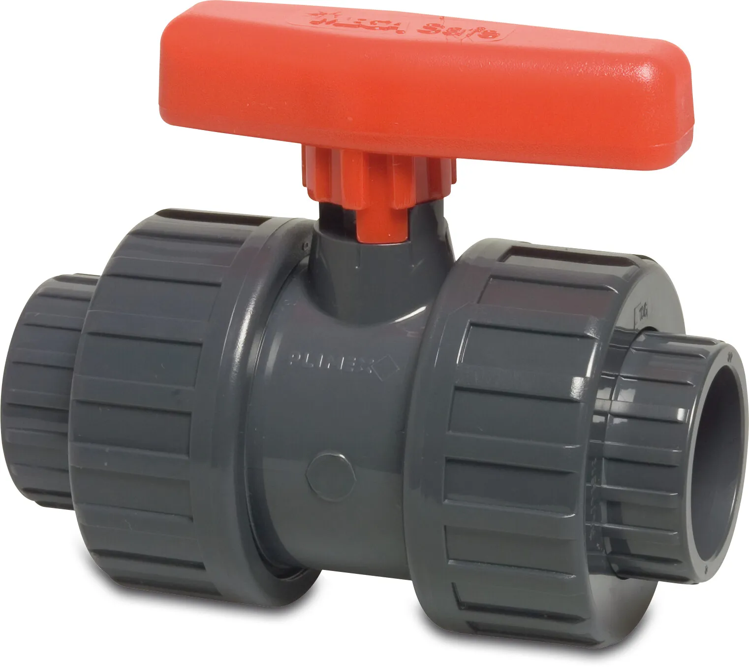 Profec Ball valve PVC-U 1/2" imperial glue socket 16bar grey type Safe 541