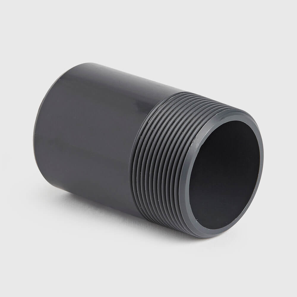 Adaptor nipple PVC-U 3/8" imperial glue spigot x male thread 10bar grey