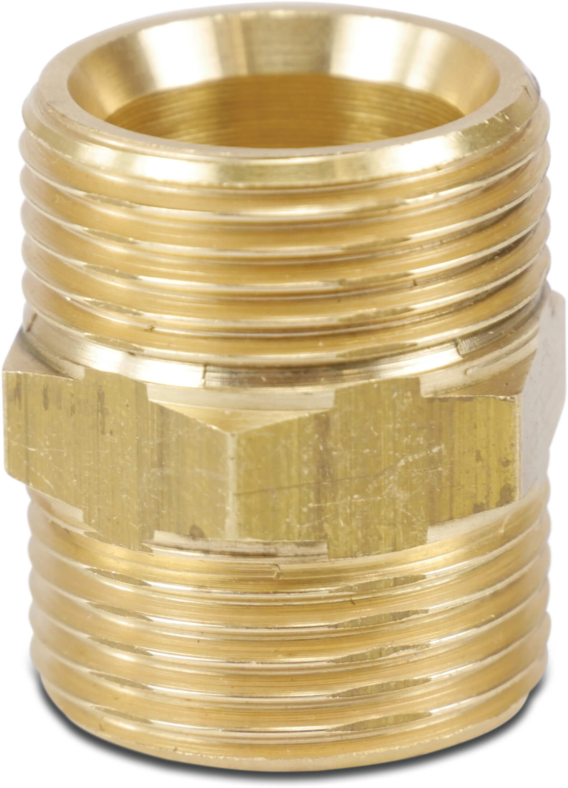 Multi-Fit Nipple brass nickel plated 1/2" x 3/4" male thread 20bar KIWA
