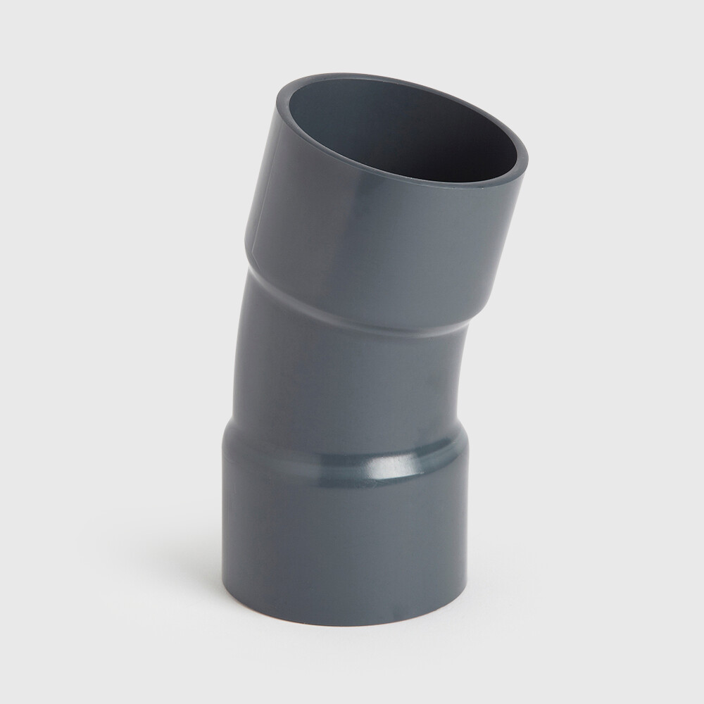 Profec Long bend 22,5° PVC-U 140 mm glue socket 12,5bar grey type made from tubing