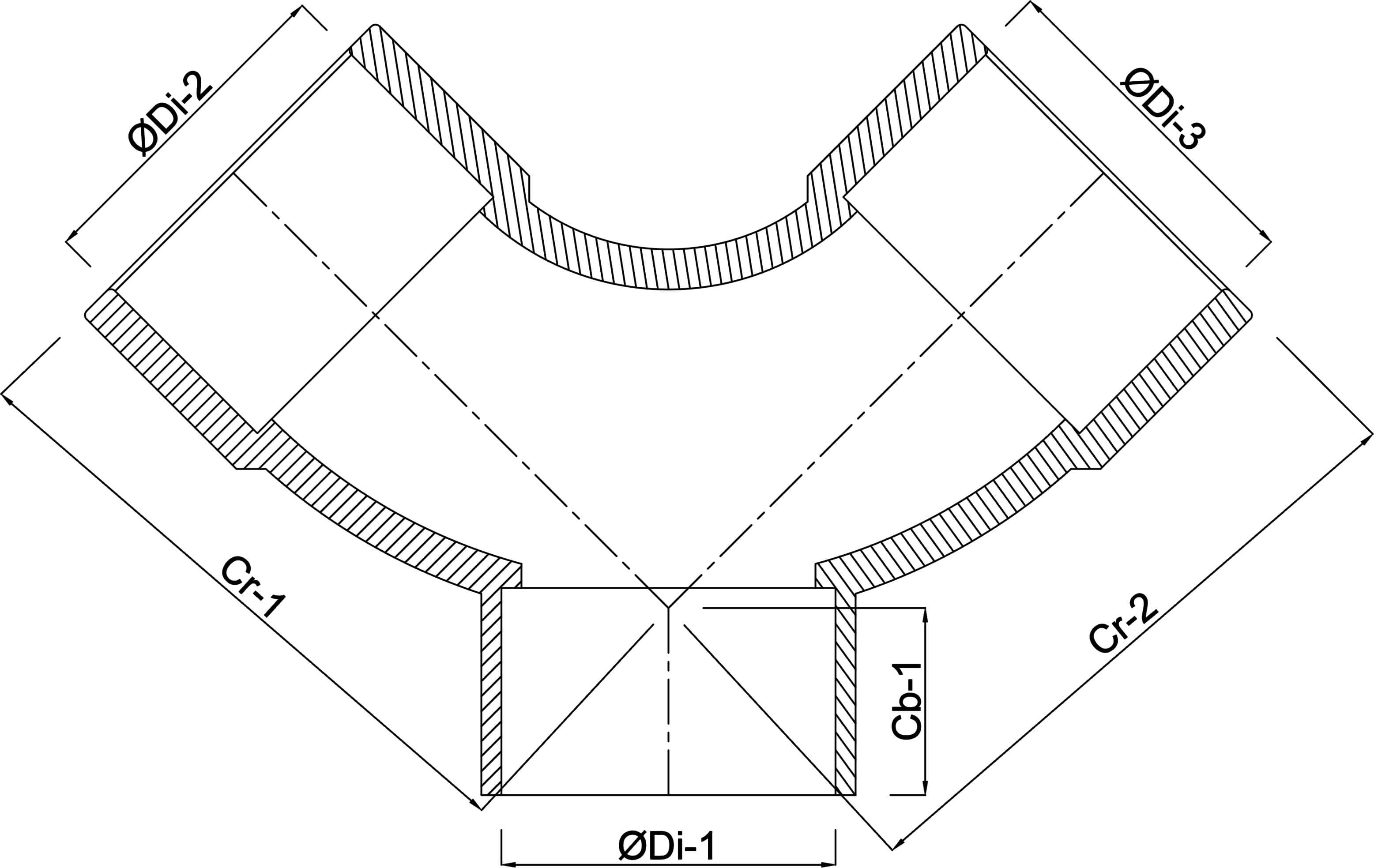 Profec Y-Bogen PVC-U 50 mm Klebemuffe 16bar Grau