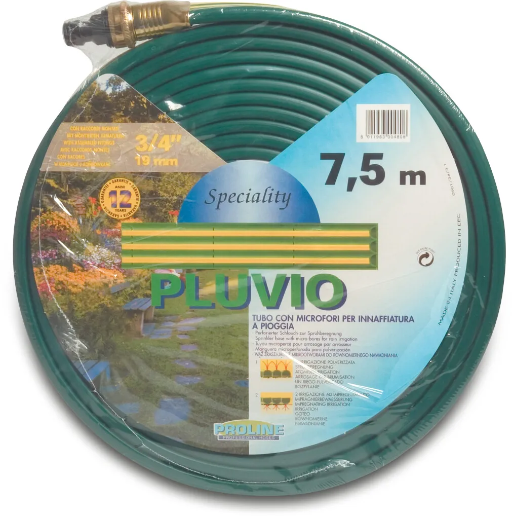 Spray hose male click green 7,5m