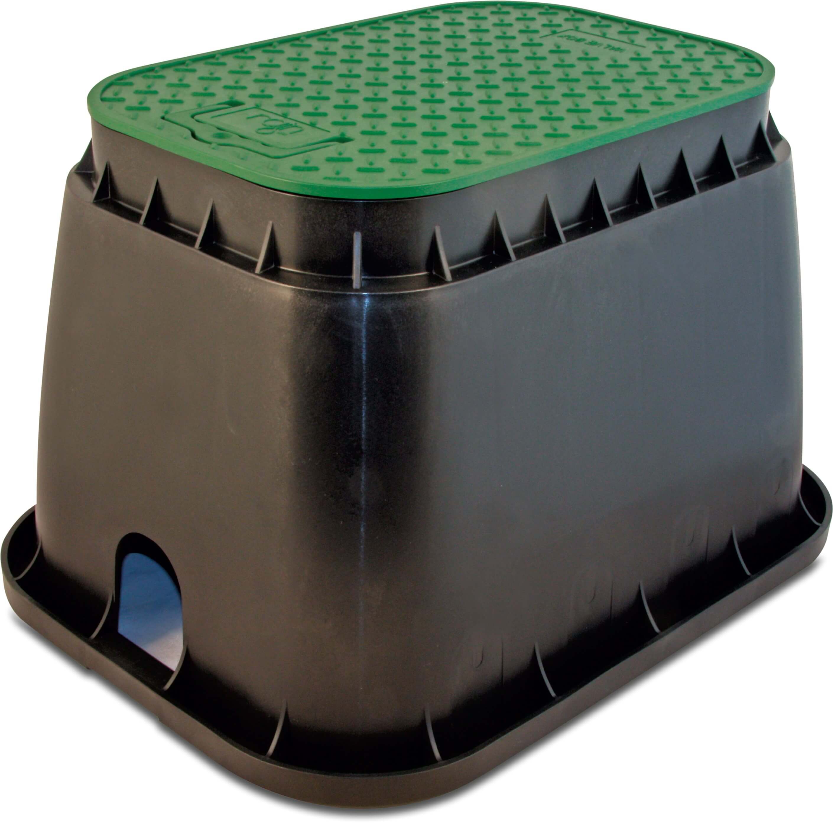 Rain Hydrantput rechthoekig PP zwart/groen type Standard
