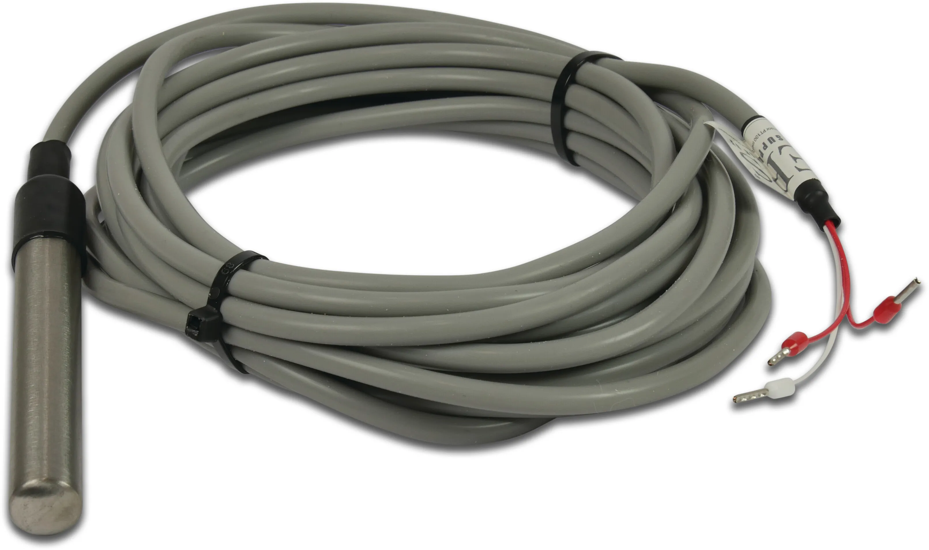 Titanium air and/or water temperature sensor PT100 with 5 m silicone cable