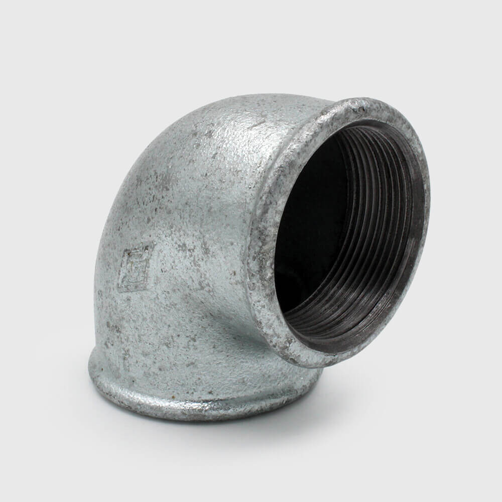 Profec Nr. 90 Elbow 90° cast iron galvanised 4" female thread 25bar DVGW