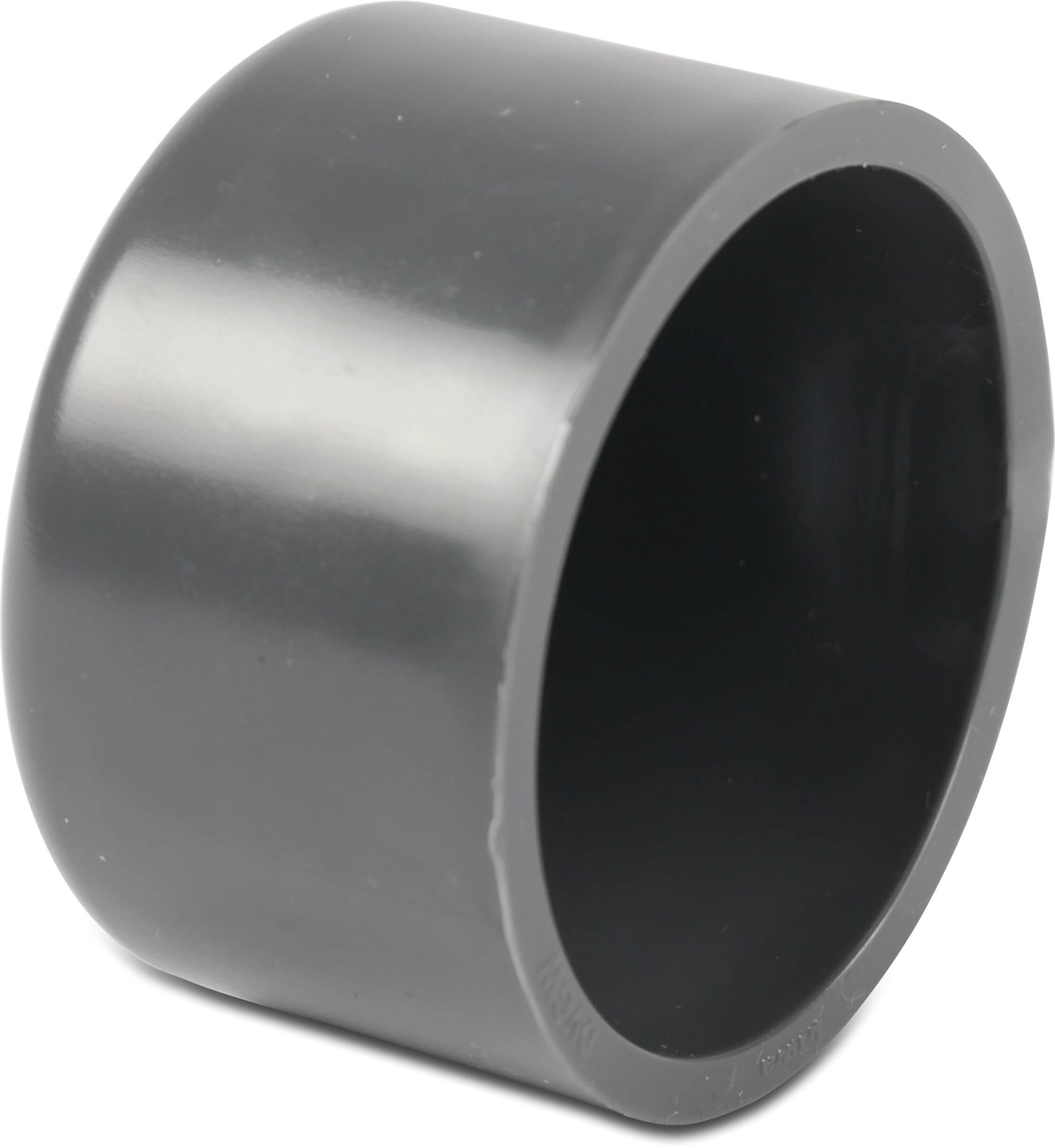 Cap PVC-U 20 mm glue socket 16bar grey