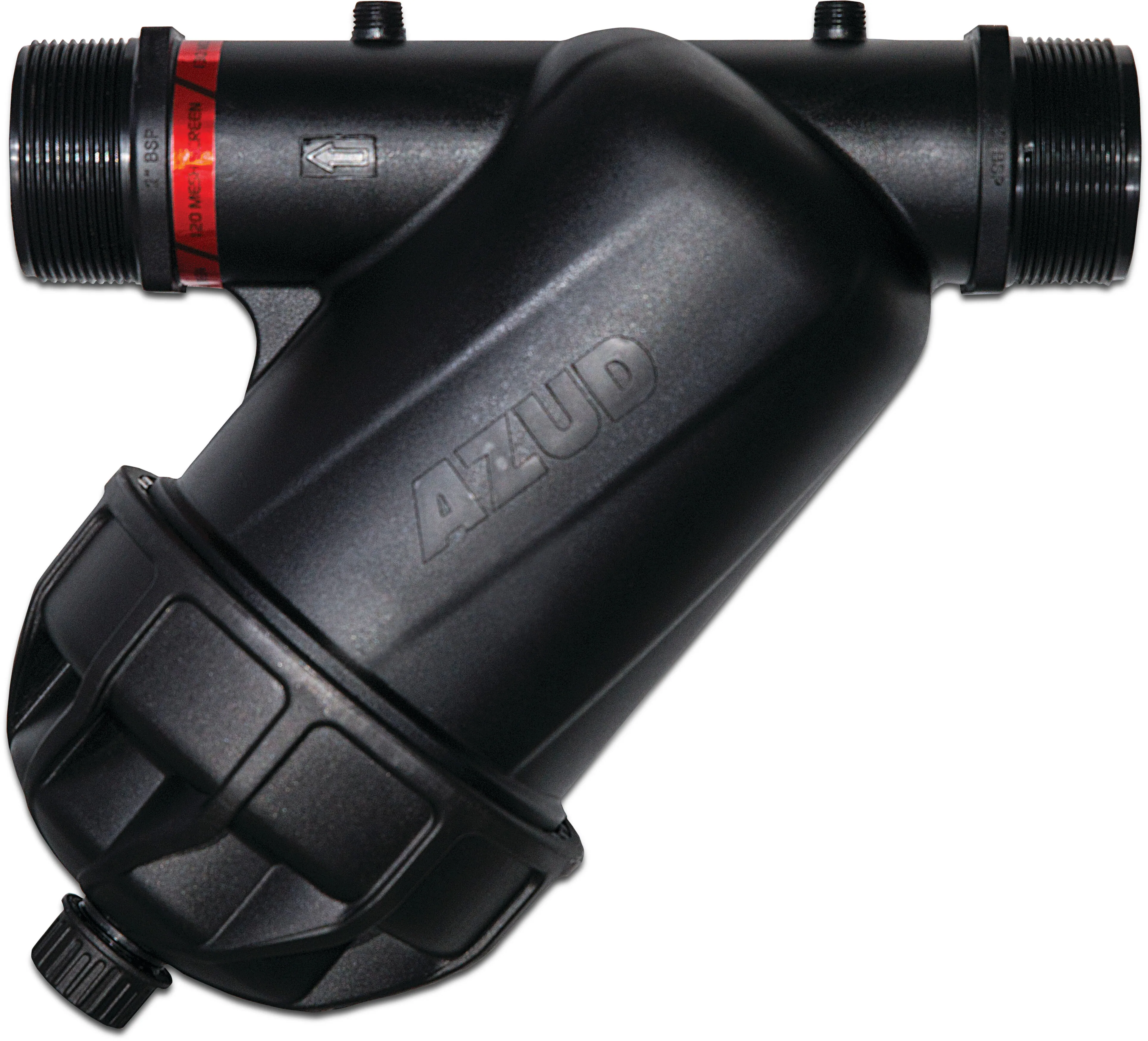 Azud Inline filter kunststof 1" buitendraad 8bar 130micron disc zwart type Modular 100