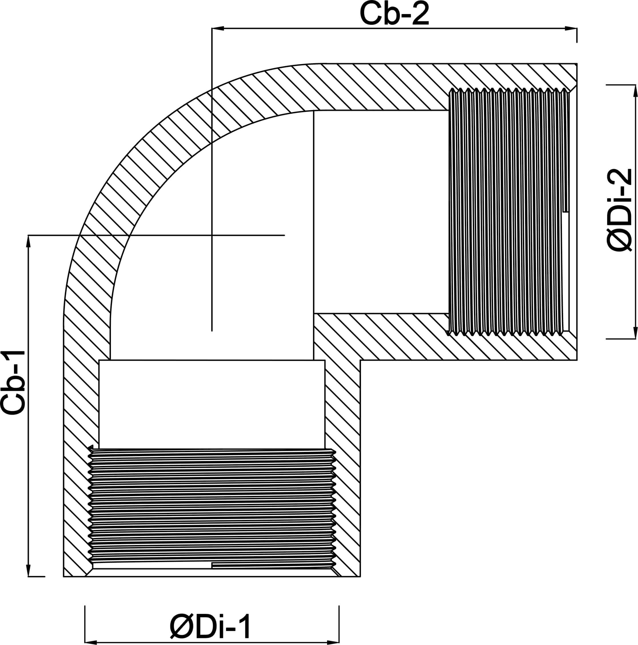 Kolano 90° PP 3/4" GW 10bar szary