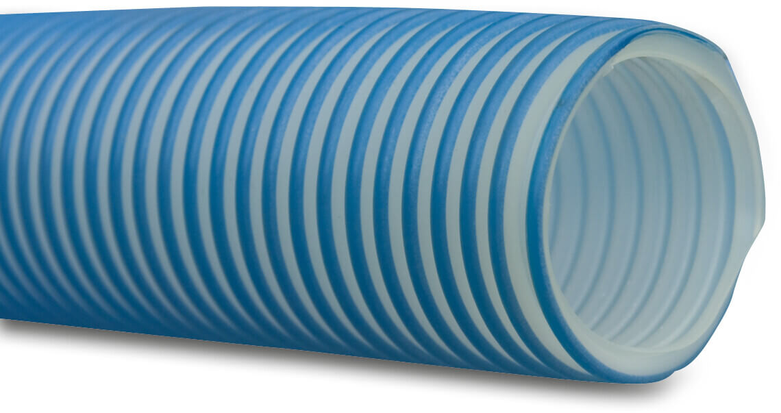 Merlett Zwembadslang PVC-U 50 mm x 61 mm wit/blauw 30m