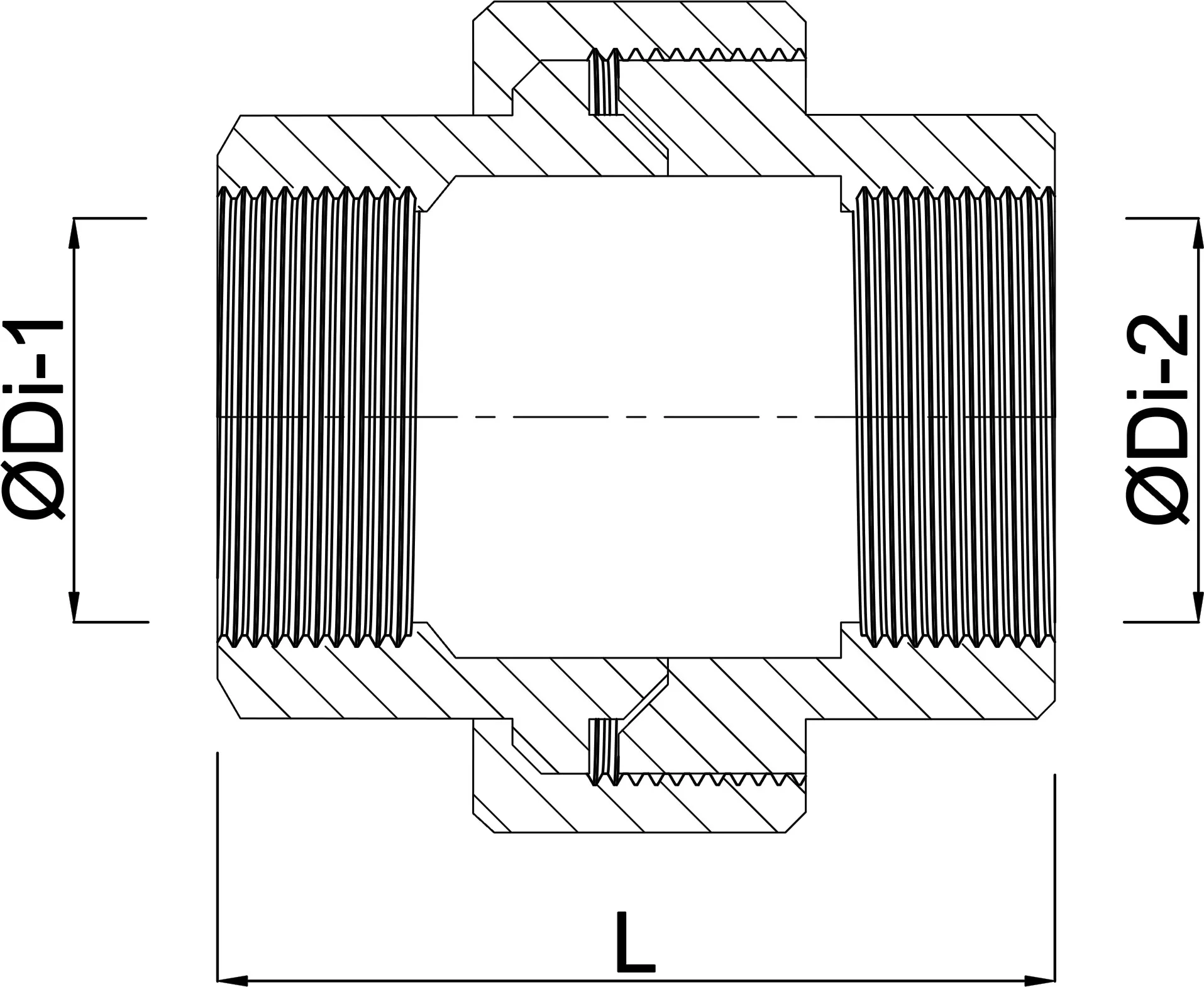 Profec Nr. 340 Union coupler cast iron black 1/2" female thread 25bar DVGW type conical