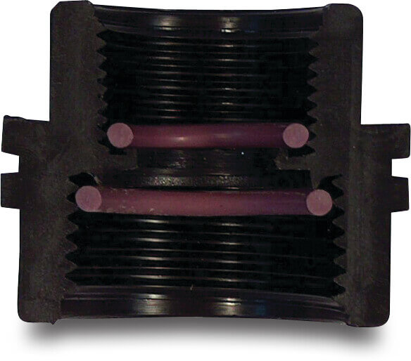 Tavlit Reducing coupler PP 1 1/4" x 1" female thread 10bar black type Self Seal