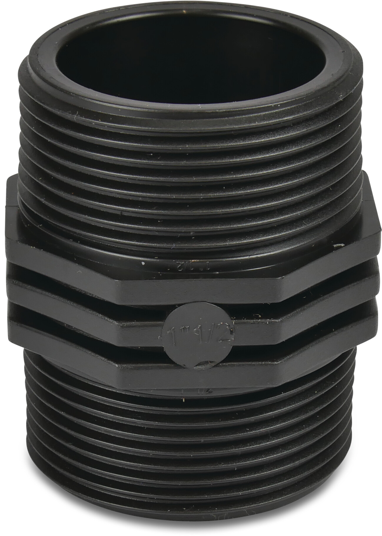 Nippel PP 1" Außengewinde 10bar Schwarz P1
