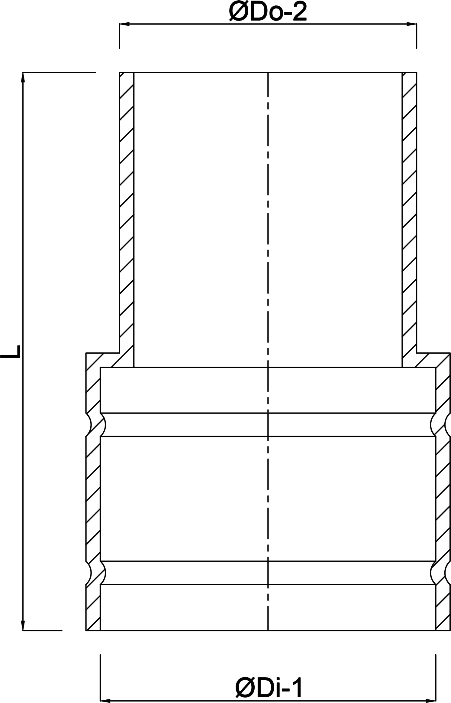 Verloopring PVC-U 70 mm lijmmof x verjonging grijs