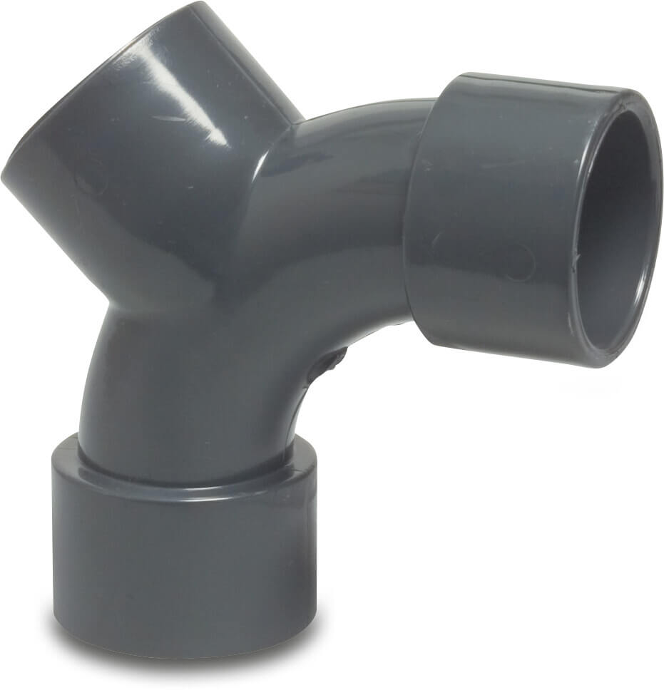 Profec Y-Bend PVC-U 50 mm glue socket 16bar grey