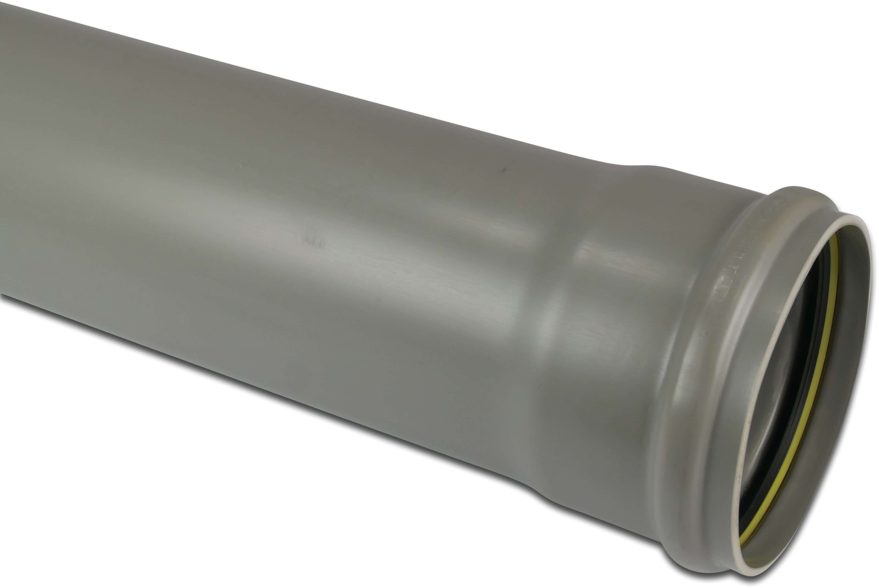 Afløbsrør PVC-U 110 mm x 2,2 mm SN2 tætningsring x glat grå 5m