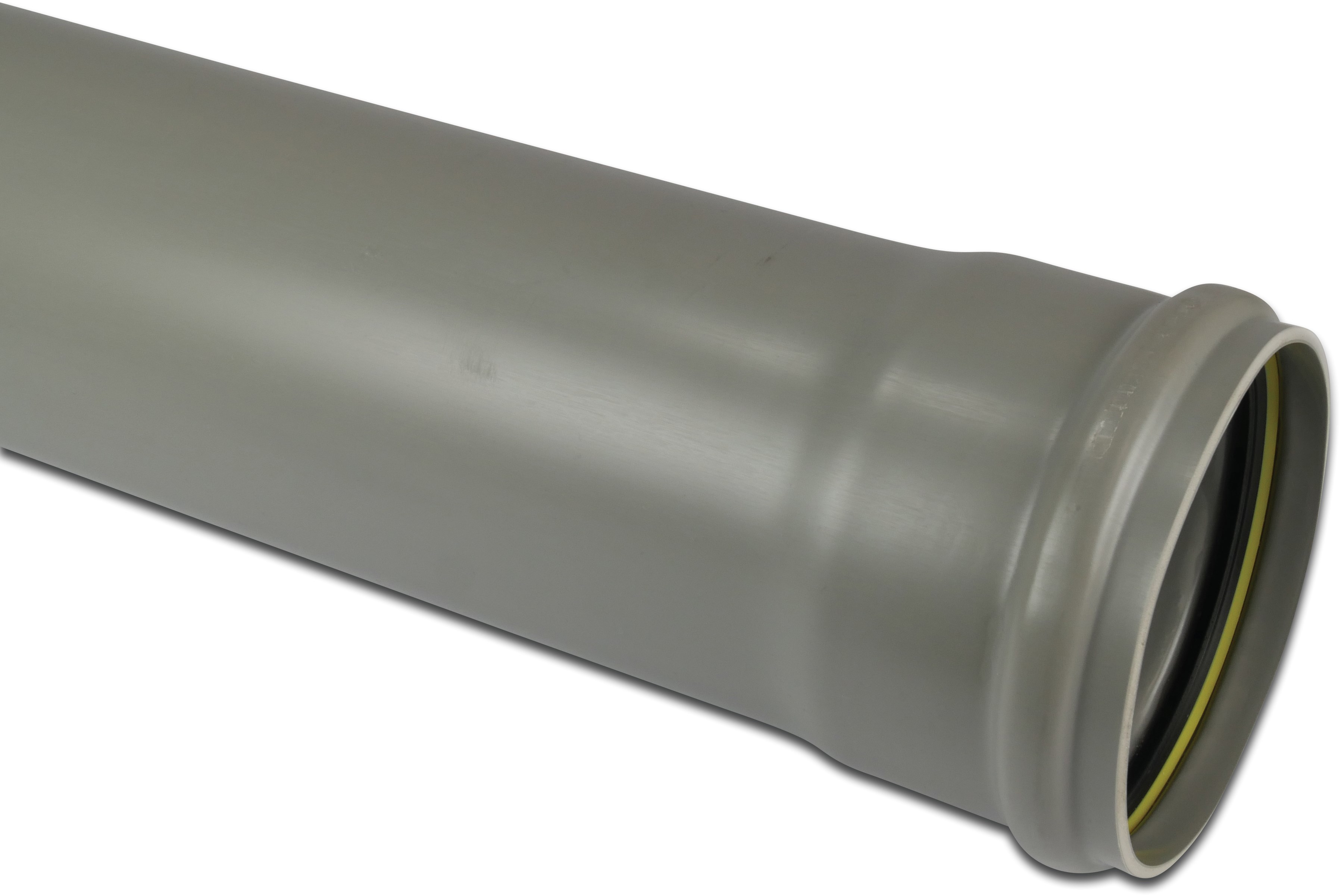 Drainage pipe PVC-U 110 mm x 3,2 mm SN4 ring seal x plain grey 5m KOMO