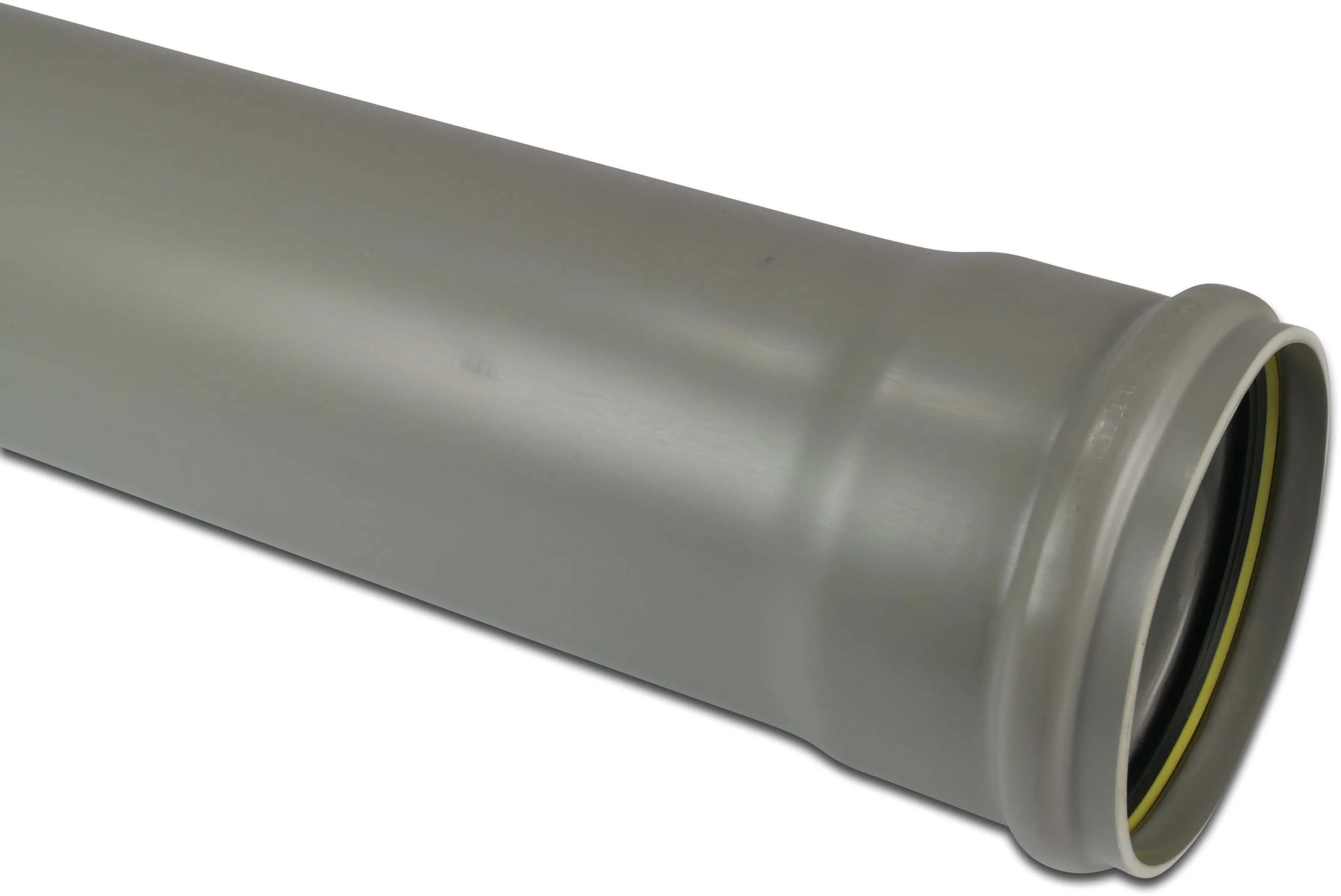 Drainage pipe PVC-U 110 mm x 2,2 mm SN2 ring seal x plain grey 5m