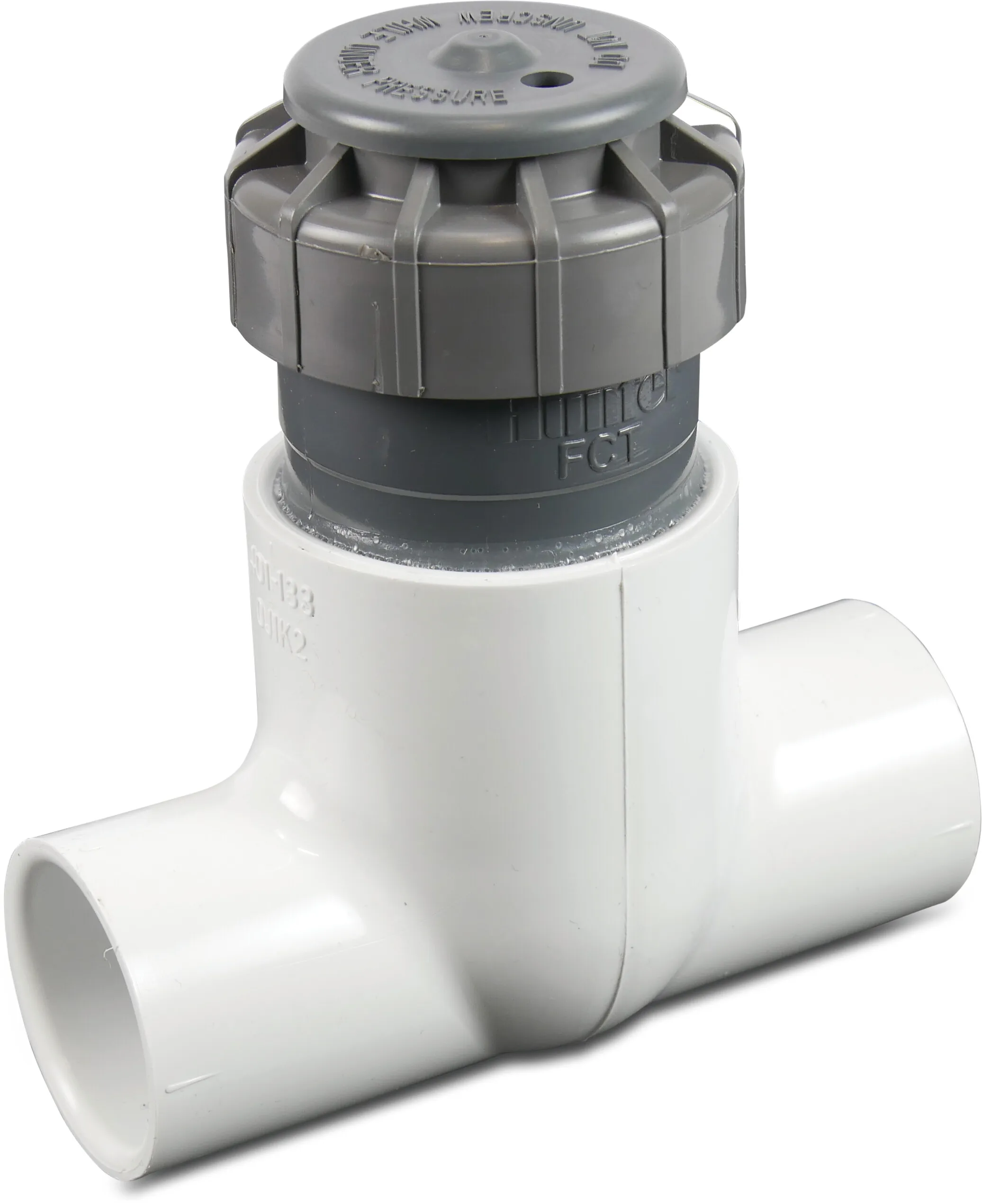 Hunter T-piece 90° PVC-U 25 mm x 25 mm x 1" glue connection x glue connection x female thread white type FCT-100