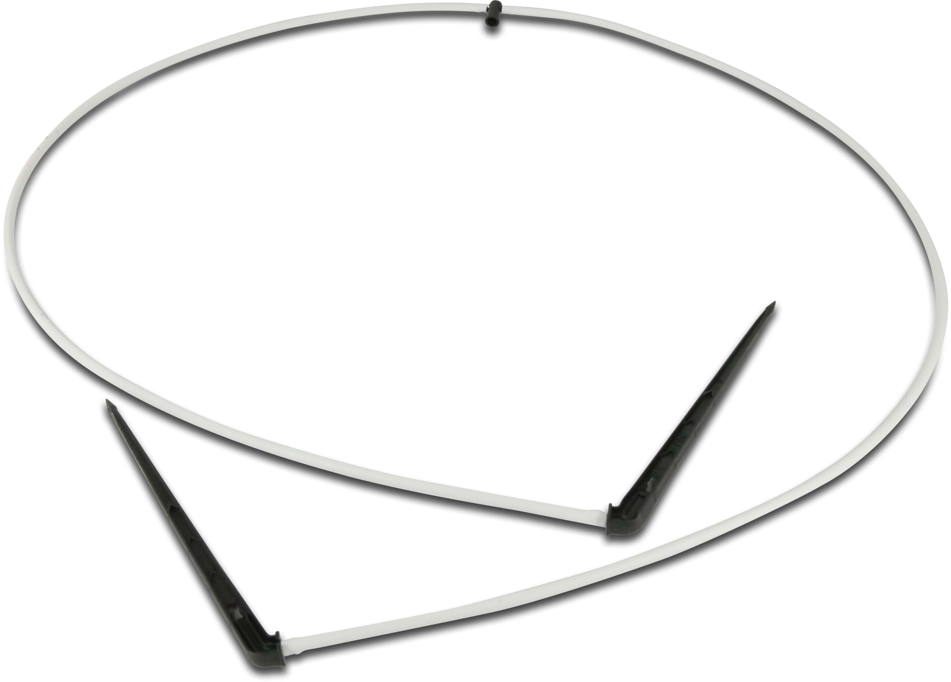 NaanDanJain 2-drożny rozdzielacz z PE + emiter patykowy prosty z labiryntem tworzywo sztuczne taper F 50cm czarno/biały type Click Tif, tubing with angle labyrinth stake