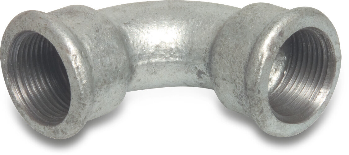 Profec Nr. 2A Bend 90° cast iron galvanised 1 1/2" female thread 25bar DVGW