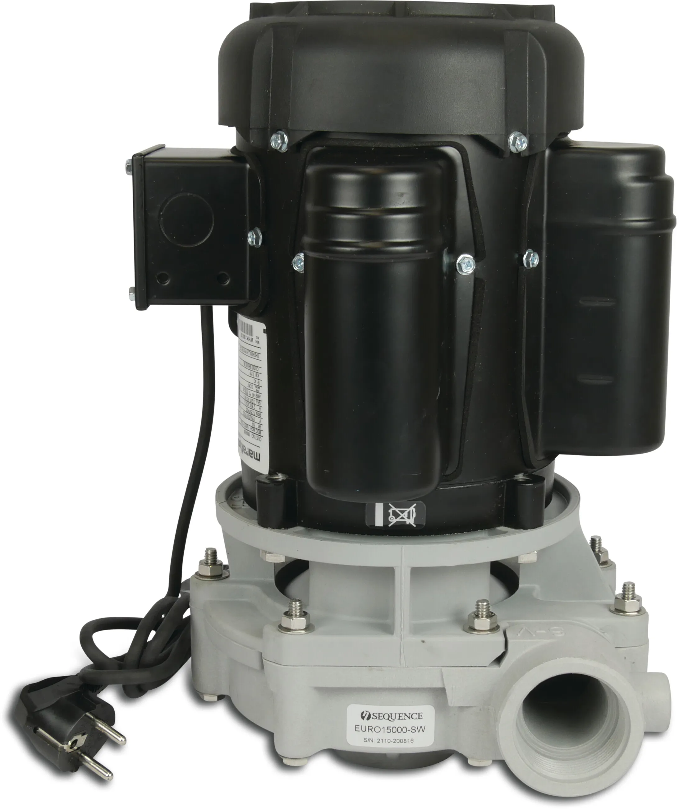 Centrifugalpumpe PP DN50 x 2" x DN50 x 2" indvendig gevind 1,22A 230VAC sort/hvid type Sequence EURO8000-SW