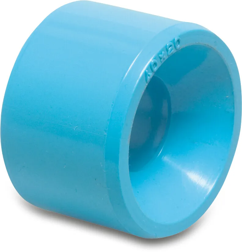 Reduktionsbøsning PVR 20 mm x 16 mm limstuds x limmuffe 12,5bar blå