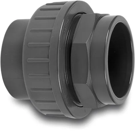 VDL Union coupler PVC-U 12 mm glue socket 16bar grey type A