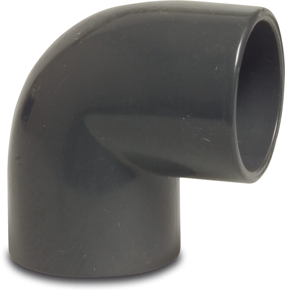 Elbow 90° PVC-U 20 mm glue socket 16bar grey