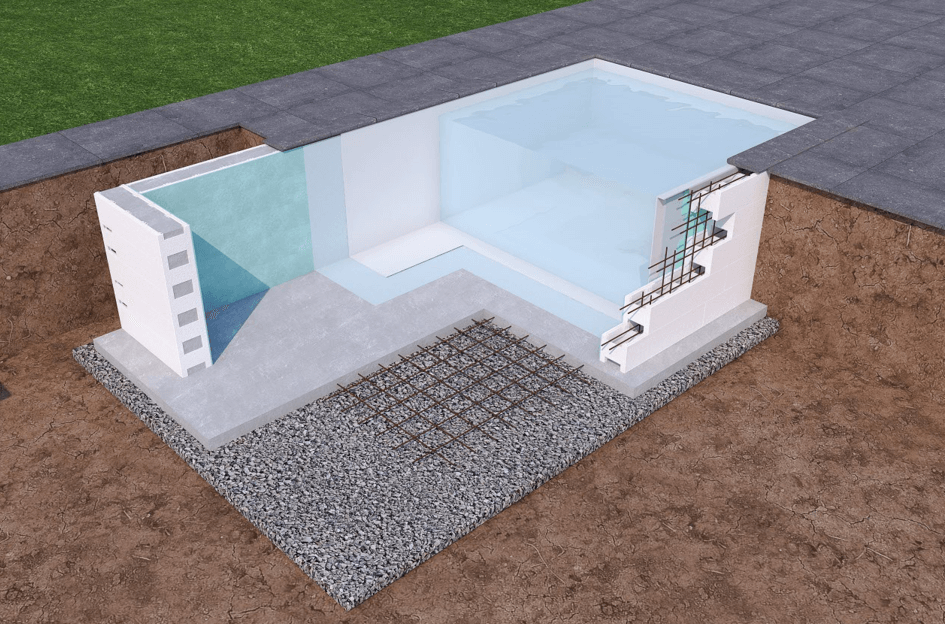 Zwembad bouwblokken