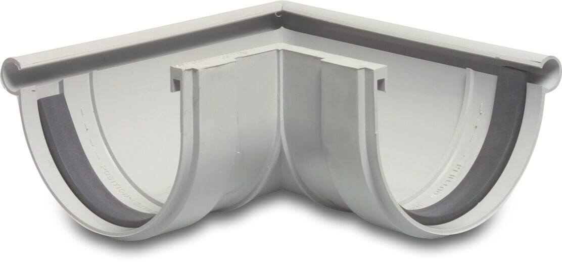 Inside corner 90° PVC-U 115 mm tætningsring grå
