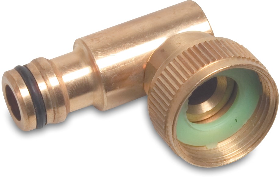 Hydro-S Click connector elbow brass 3/4" female threaded nut x male click type rotating