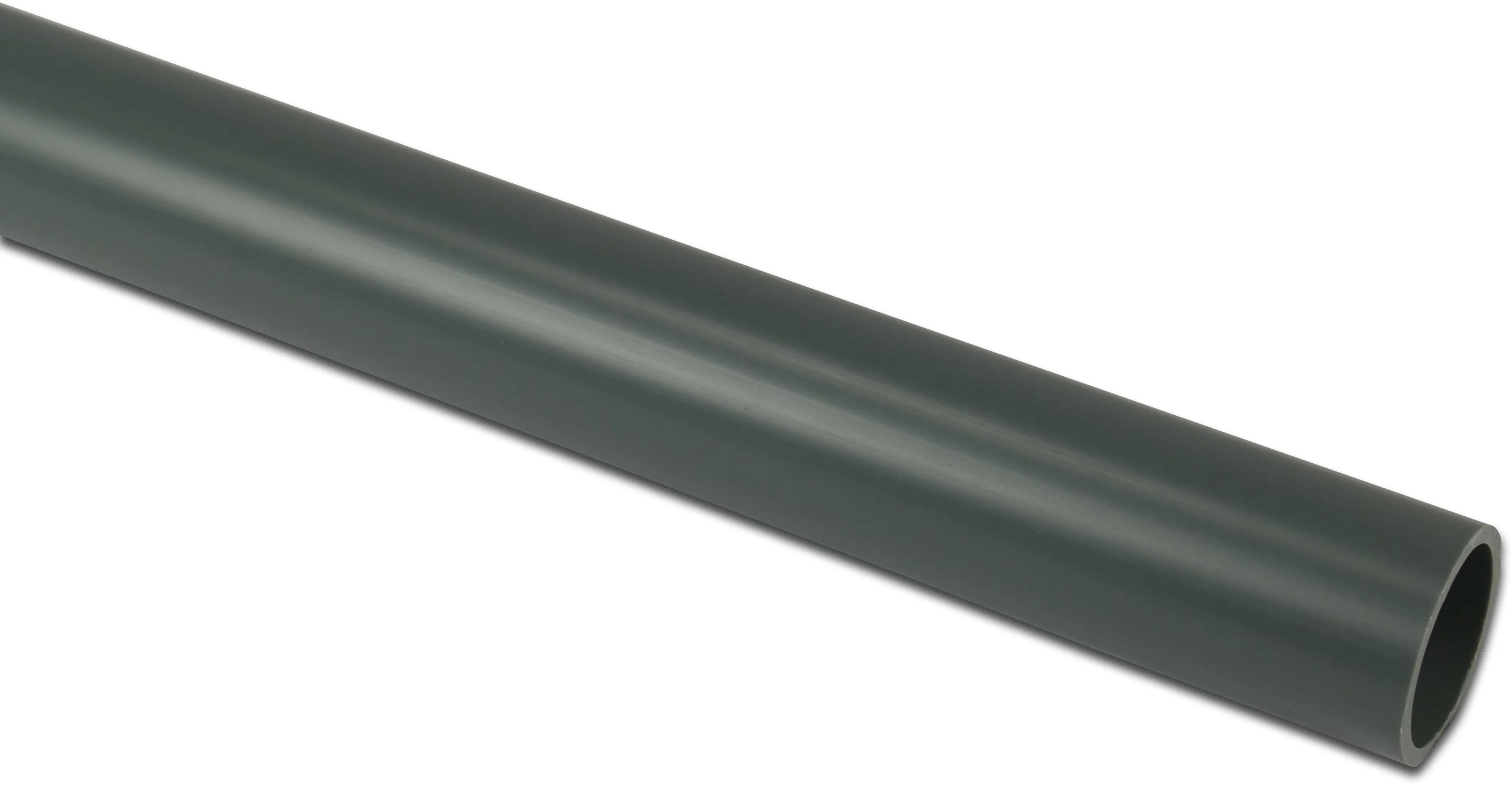 Trykrør PVC-U 50 mm x 2,4 mm glat 10bar grå 1,5m