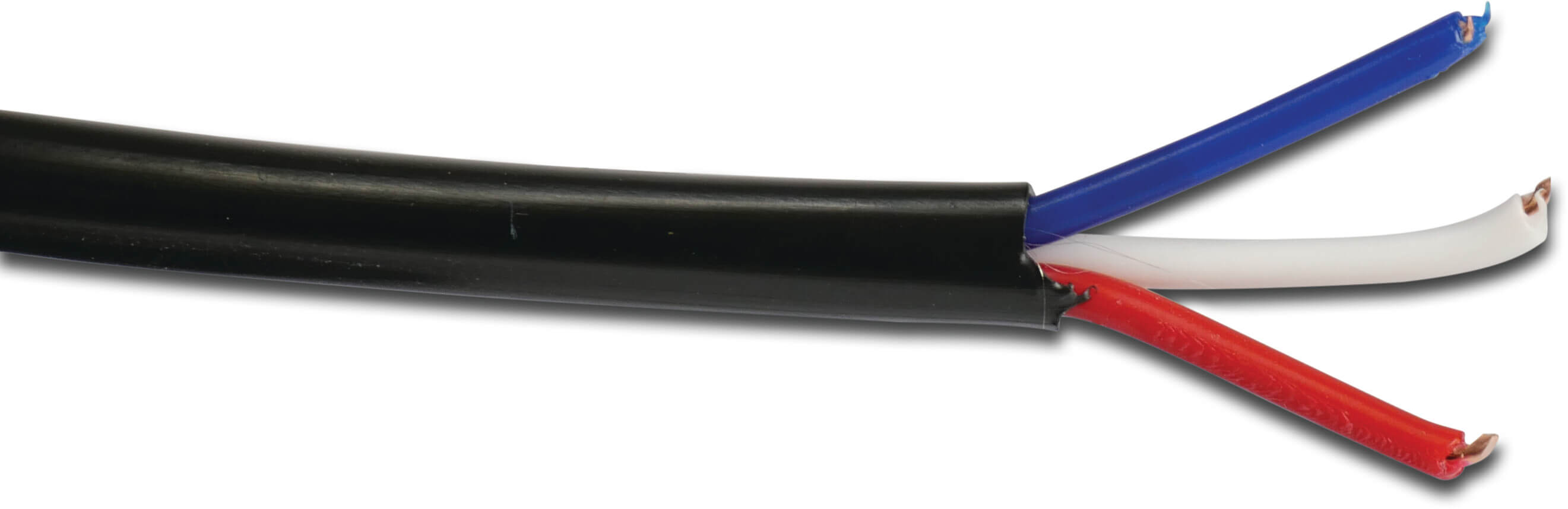 Cable électrique cuivre noir 50m type 3 x 0,75mm² 3 colour coded conductors