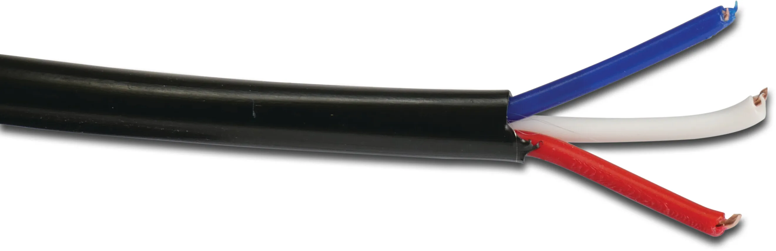 Elektrisk kabel kobber sort 50m type 3 x 0,75mm² 3 colour coded conductors