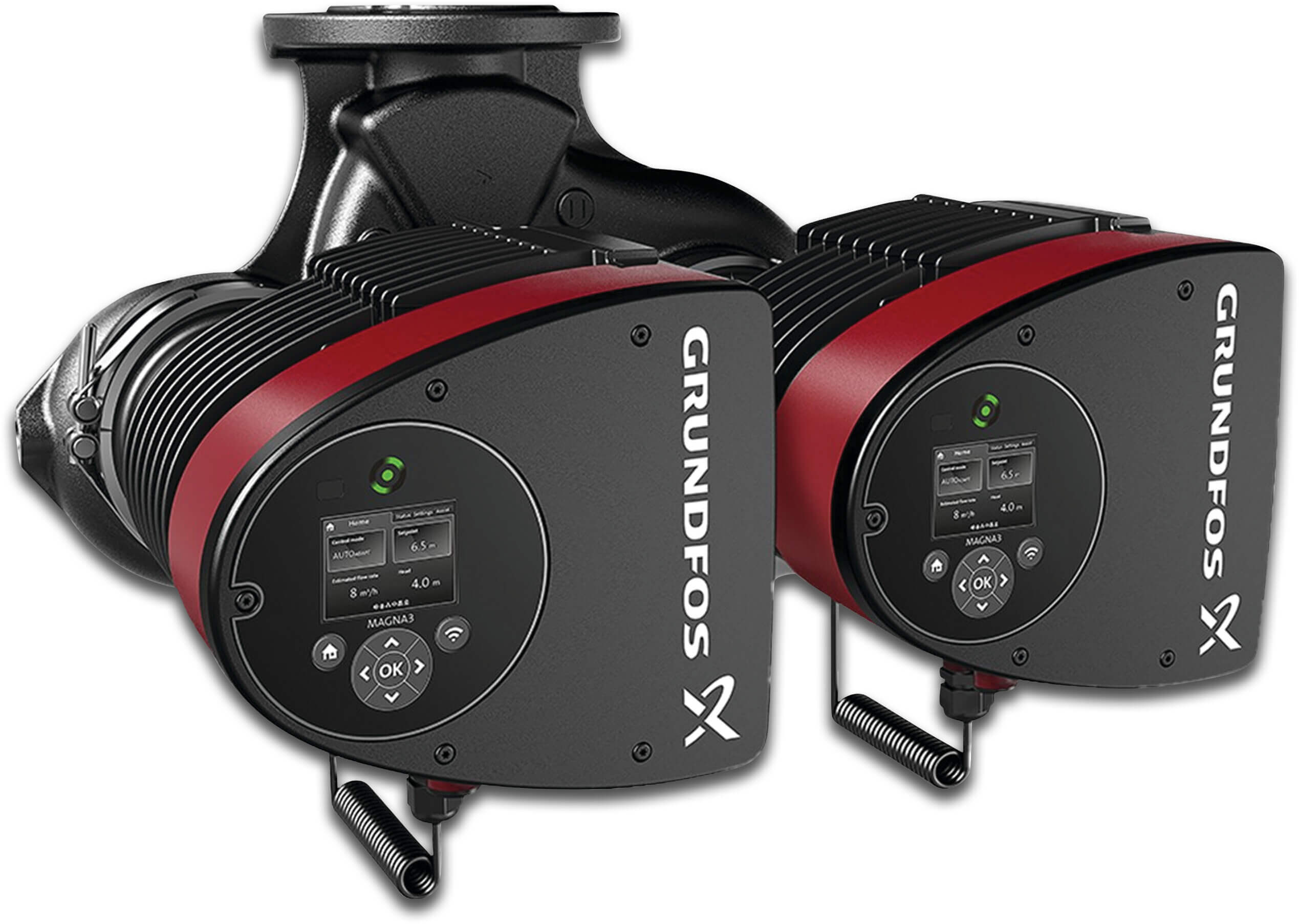 Grundfos Variable speed twin head circulator cast iron DN100 DIN flange 5.51A 230VAC type Magna3 D 100-100F