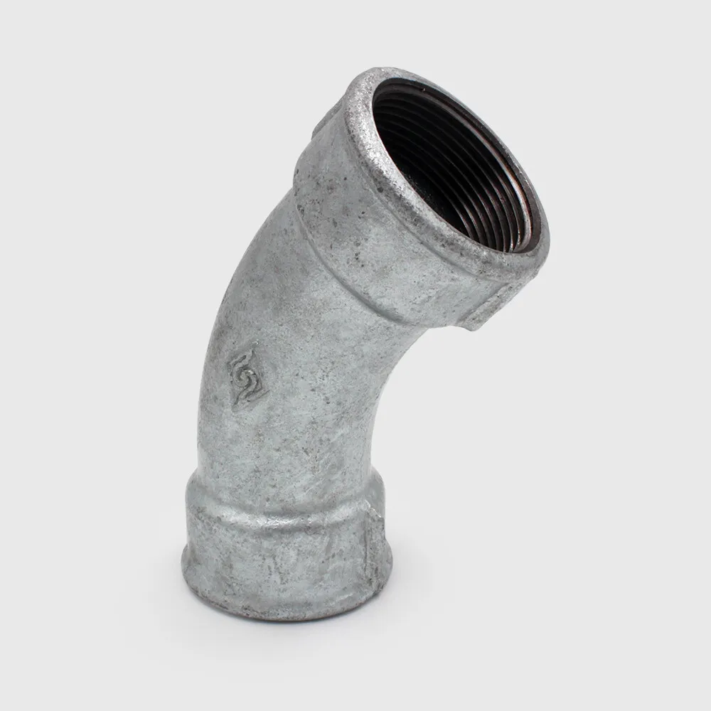 Profec Nr. 41 Bogen 45° Gusseisen Verzinkt 1 1/4" Innengewinde 25bar DVGW