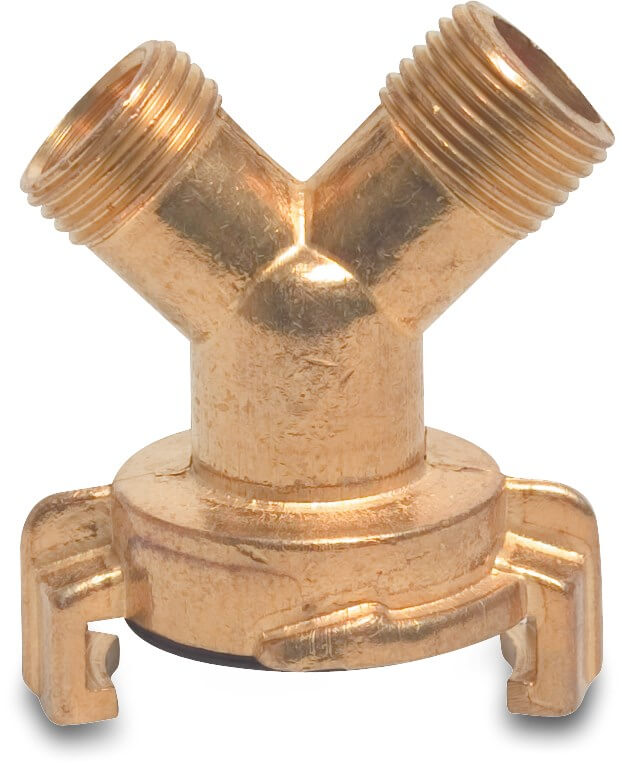 Quick coupler Y-piece brass 3/4" male thread x male thread x quick coupler CD 40 12bar