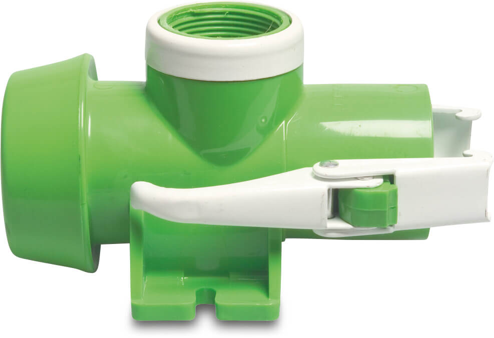 Fersil Snelkoppeling met sproeieraansluiting PVC-U 50 mm x 1 1/4" x 50 mm V-deel Fersil x binnendraad x M-deel Fersil 8bar groen