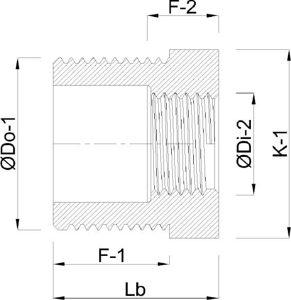 Profec Nr. 241 Verloopring RVS 316 1 1/2" x 3/4" buitendraad x binnendraad 16bar