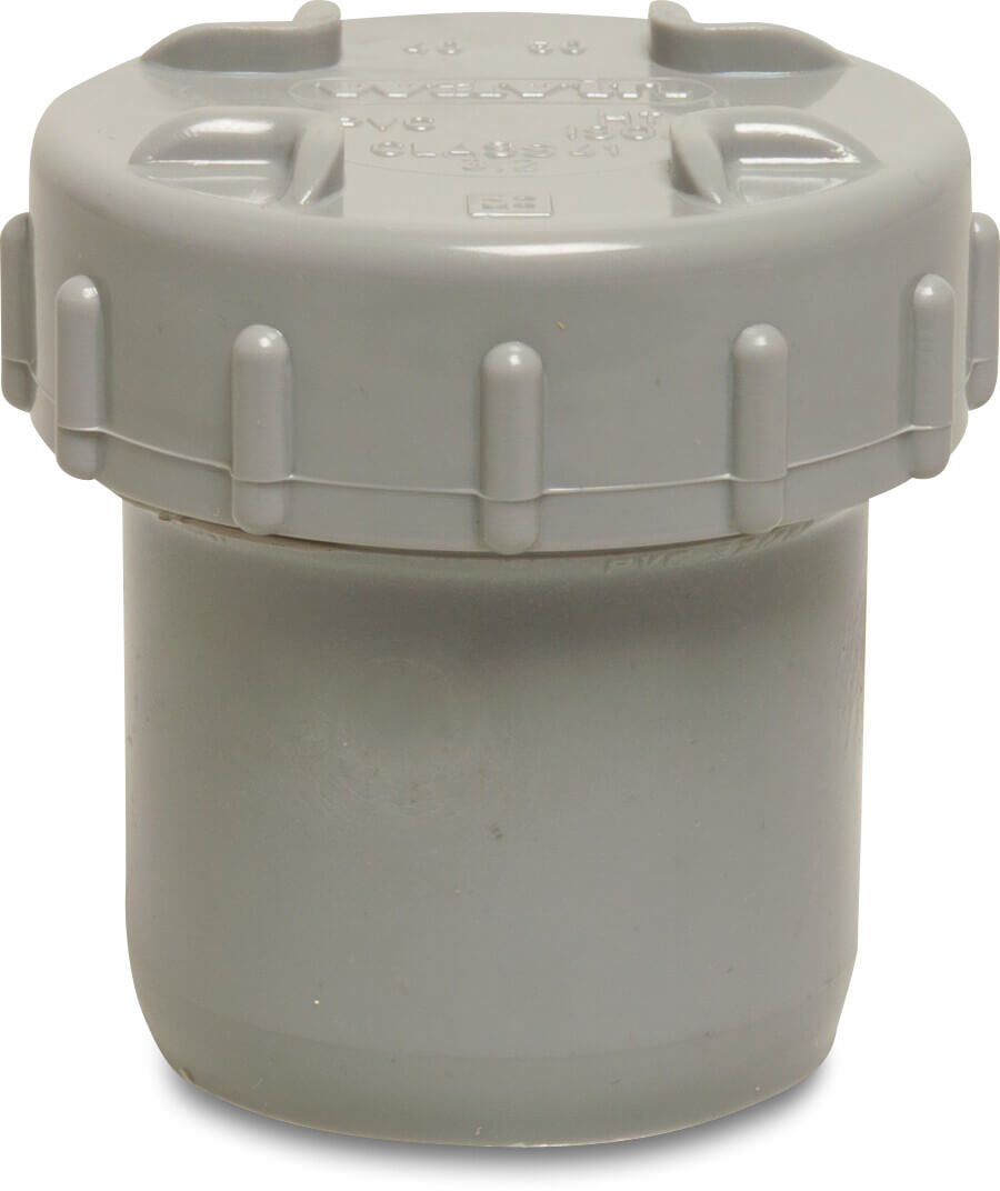 Drainage end set PVC-U 50 mm glue spigot grey KOMO