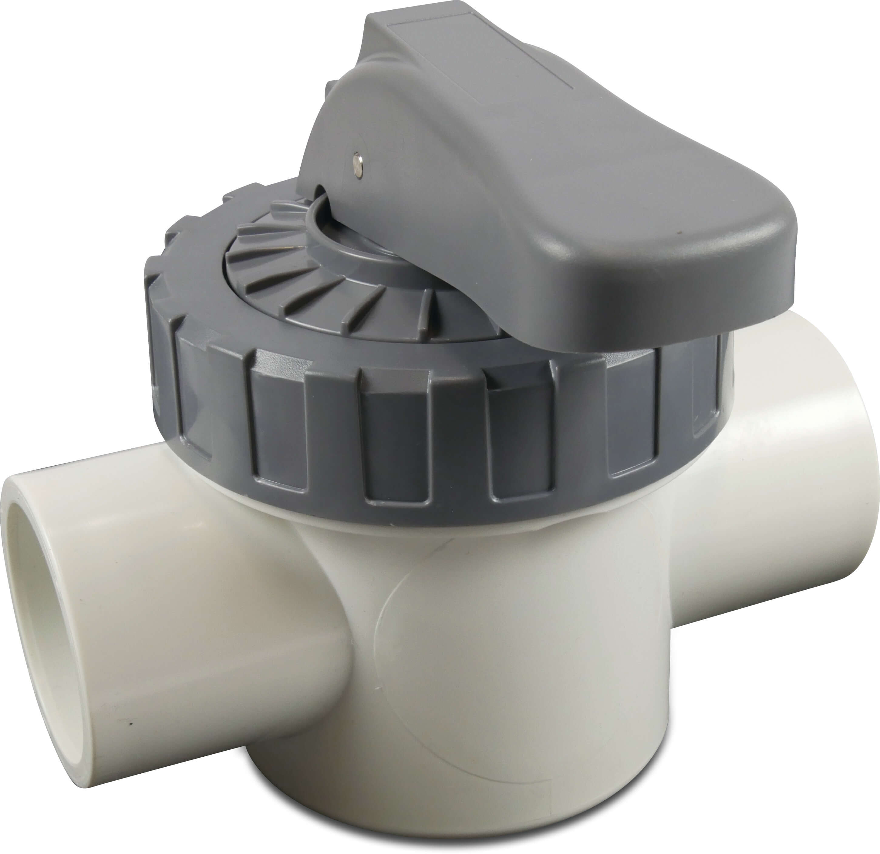 Profec 2-way shut off valve PVC-U 1 1/2" imperial glue socket 10bar white