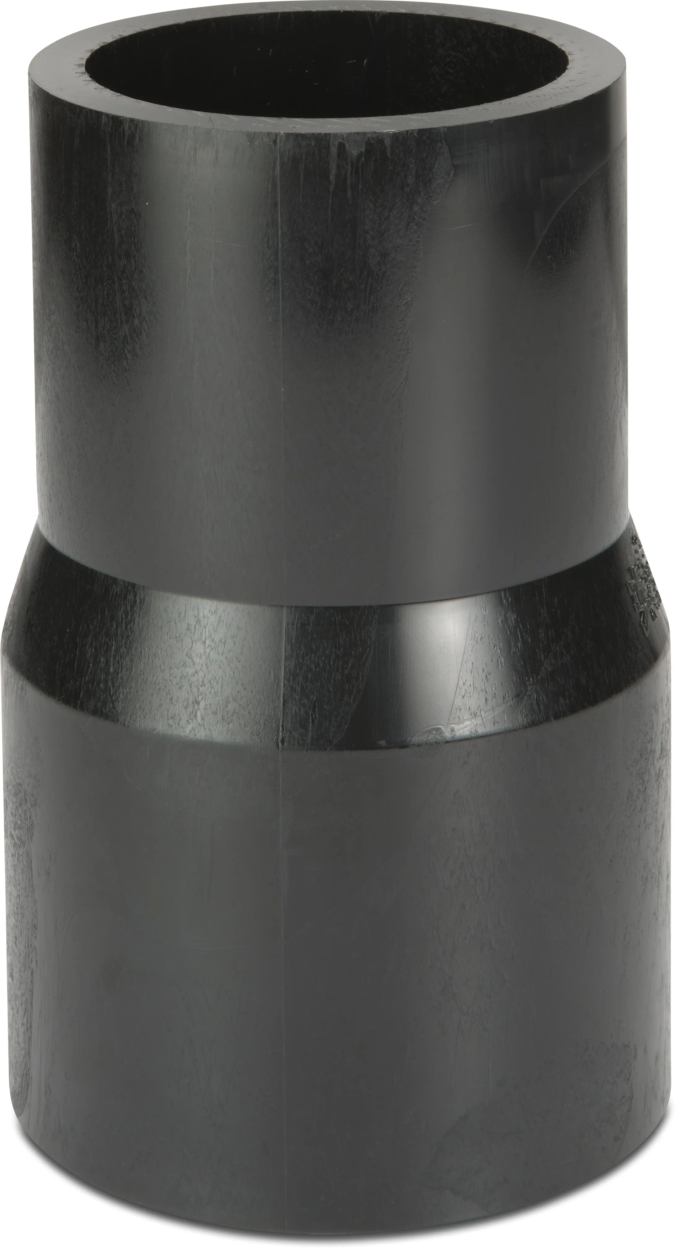 VDL Concentrisch verloopstuk PE100 63 mm x 40 mm spie SDR 11 10bar 16bar zwart DVGW/KIWA